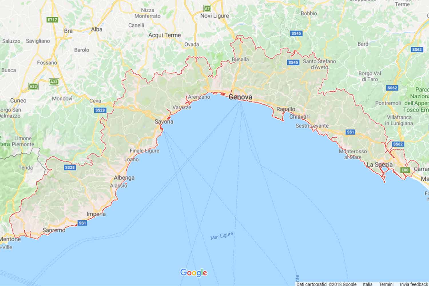 Liguria - La Spezia - Ameglia Preventivi Veloci google maps